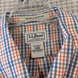 Men’s LL Bean Tall Button Down Short Sleeve Shirt